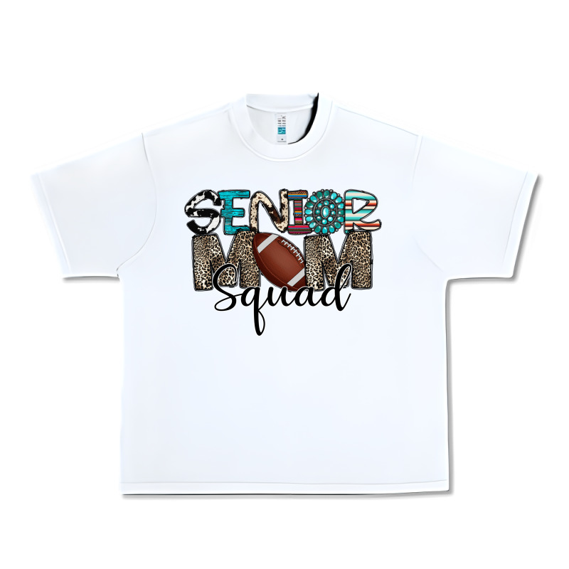 Senior Mom Squad Football Design Urban Heavy Tee by CowhideDigitalArt | Teevron