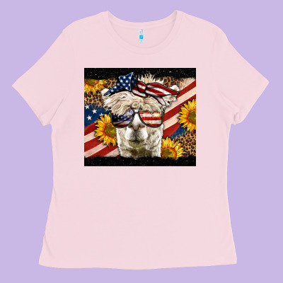 Western 4th Of July Lama Ladies Tee Designed By Lillyallendesigns