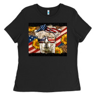 Black Western 4th Of July Lama Ladies Tee - LillyAllenDesigns