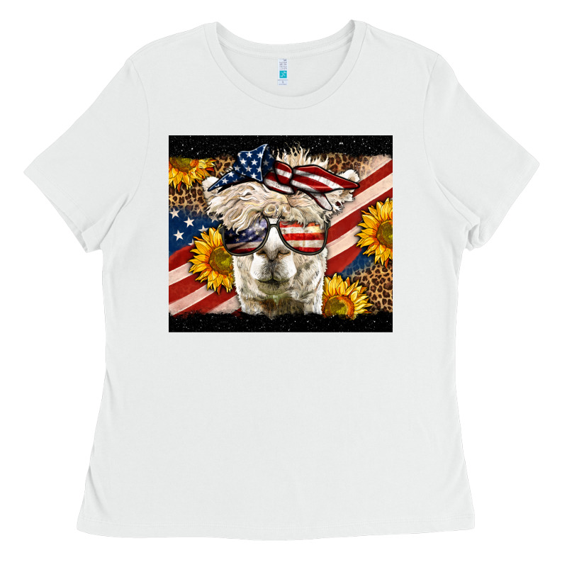 Western 4th Of July Lama Ladies Tee by LillyAllenDesigns | Teevron