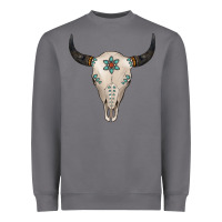 Storm Turquoise Bull Skull Heavyweight Sweatshirt - Jasminsmagicworld