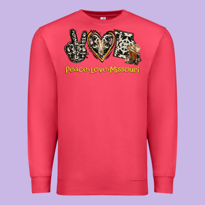 Peace Love Missouri Premium Sweatshirt Designed By Jasminsmagicworld