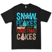 Black Snow Flakes aAd Christmas Cakes Premium Tee - BundleAndBundleShop