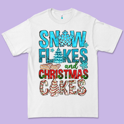 Snow Flakes Aad Christmas Cakes Premium Tee Designed By Bundleandbundleshop