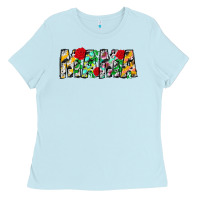 Baby Blue floral animal print mama Ladies Tee - CowhideDigitalArt