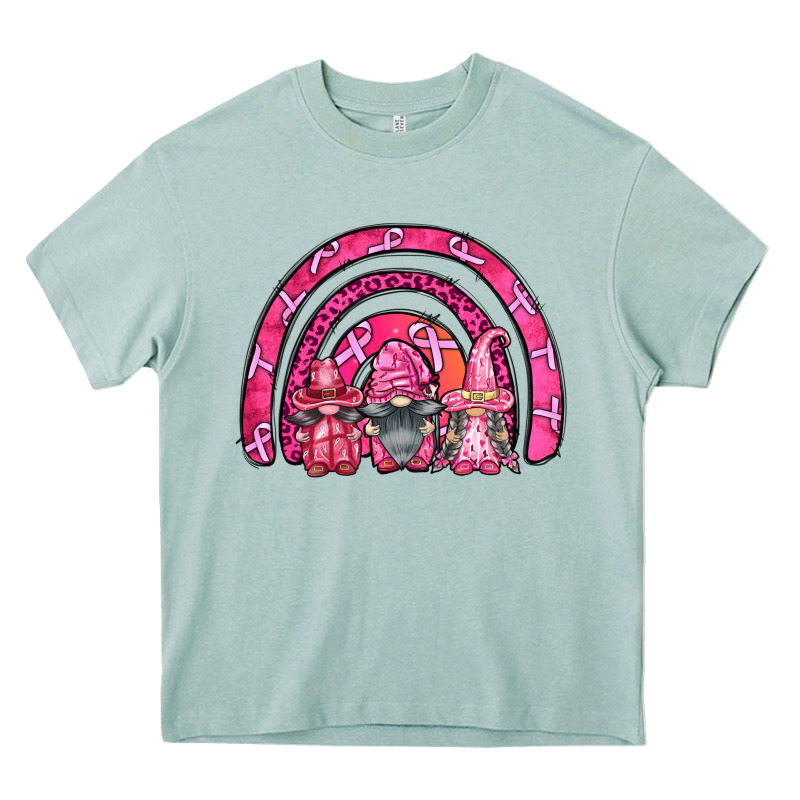 Breast Cancer Rainbow Gnomes Heavy Core Tee by FaDigitalArtStudio | Teevron