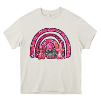 Cream breast cancer rainbow gnomes Heavy Core Tee - FaDigitalArtStudio