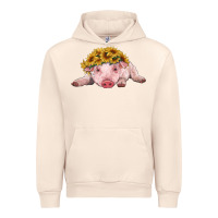 Sandshell baby pig with sunflower headband Urban Hoodie - RanaPortraitStore