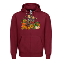 Burgundy Fall heifer cows Zipper Hoodie - RanaPortraitStore