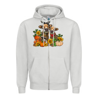 Dove Grey Fall heifer cows Zipper Hoodie - RanaPortraitStore