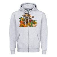 Heather Grey Fall heifer cows Zipper Hoodie - RanaPortraitStore