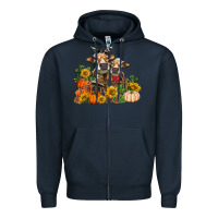 Navy Fall heifer cows Zipper Hoodie - RanaPortraitStore
