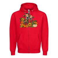 Red Fall heifer cows Zipper Hoodie - RanaPortraitStore