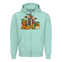 Seafoam Fall heifer cows Zipper Hoodie - RanaPortraitStore