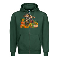 Sports Green Fall heifer cows Zipper Hoodie - RanaPortraitStore