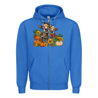 Fall Heifer Cows Zipper Hoodie | Teevron