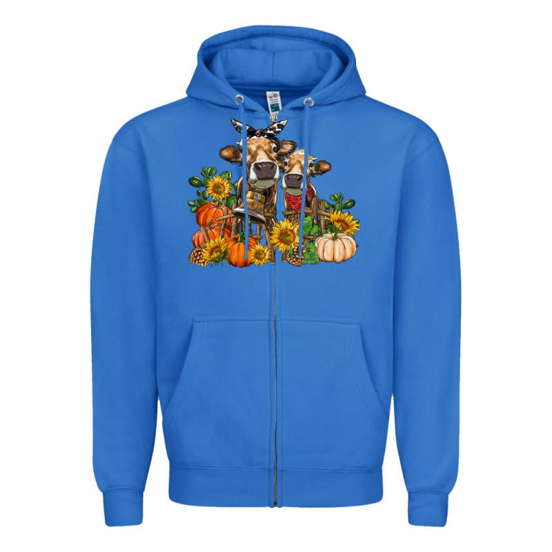 Fall Heifer Cows Zipper Hoodie by RanaPortraitStore | Teevron