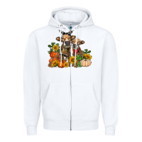 White Fall heifer cows Zipper Hoodie - RanaPortraitStore