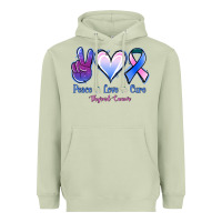 Matcha Peace Love Cure Thyroid Cancer Heavyweight Hoodie - Jasminsmagicworld