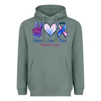Sage Peace Love Cure Thyroid Cancer Heavyweight Hoodie - Jasminsmagicworld
