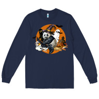 Navy panda hallowen Long Sleeve Tee - LillyAllenDesigns