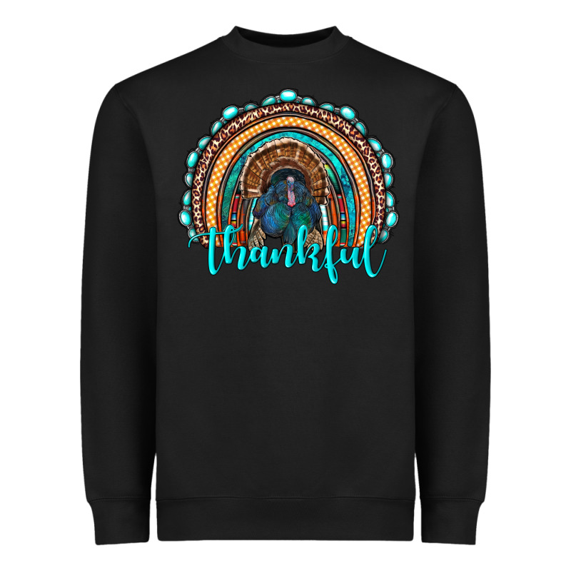 Western Thanksgiving Rainbow With Turkey Heavyweight Sweatshirt by RanaPortraitStore | Teevron