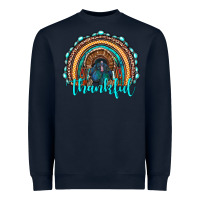 Navy western thanksgiving rainbow with turkey Heavyweight Sweatshirt - RanaPortraitStore
