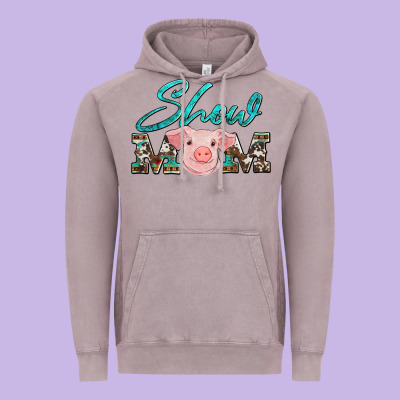 Show Mom Pig Vintage Hoodie Designed By Artiststas
