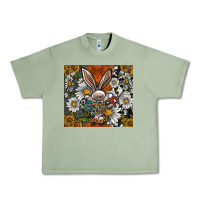 Oil Green bunny Easter Urban Heavy Tee - CowhideDigitalArt