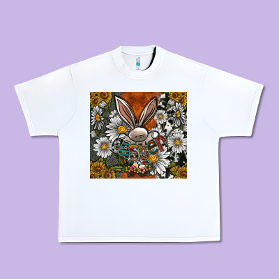 Bunny Easter Urban Heavy Tee Designed By Cowhidedigitalart