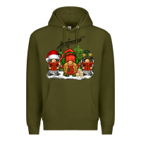 Army Green Christmas choir gnomes Premium Hoodie - BarkalooDesign