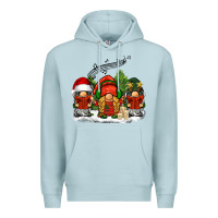 Blue Mist Christmas choir gnomes Premium Hoodie - BarkalooDesign