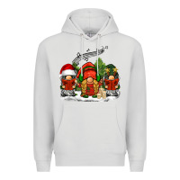 Dove Grey Christmas choir gnomes Premium Hoodie - BarkalooDesign