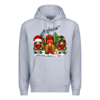 Heather Grey Christmas choir gnomes Premium Hoodie - BarkalooDesign