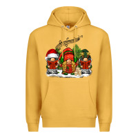 Mustard Christmas choir gnomes Premium Hoodie - BarkalooDesign