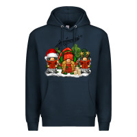 Navy Christmas choir gnomes Premium Hoodie - BarkalooDesign