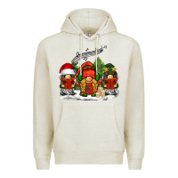 Oatmeal Heather Christmas choir gnomes Premium Hoodie - BarkalooDesign