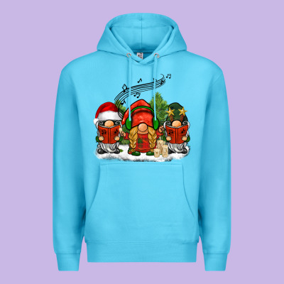 Christmas Choir Gnomes Premium Hoodie Designed By Barkaloodesign