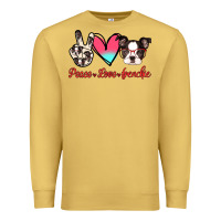 Antique Gold Peace Love Frenchie Premium Sweatshirt - Jasminsmagicworld