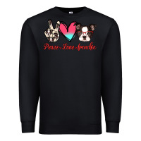 Black Peace Love Frenchie Premium Sweatshirt - Jasminsmagicworld