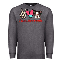 Charcoal Heather Peace Love Frenchie Premium Sweatshirt - Jasminsmagicworld