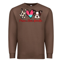 Chestnut Peace Love Frenchie Premium Sweatshirt - Jasminsmagicworld