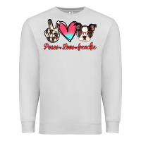 Dove Grey Peace Love Frenchie Premium Sweatshirt - Jasminsmagicworld