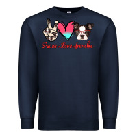 Navy Peace Love Frenchie Premium Sweatshirt - Jasminsmagicworld