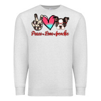 Oatmeal Heather Peace Love Frenchie Premium Sweatshirt - Jasminsmagicworld