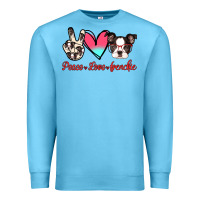 Ocean Blue Peace Love Frenchie Premium Sweatshirt - Jasminsmagicworld