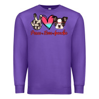 Purple Peace Love Frenchie Premium Sweatshirt - Jasminsmagicworld