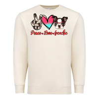 Sandshell Peace Love Frenchie Premium Sweatshirt - Jasminsmagicworld