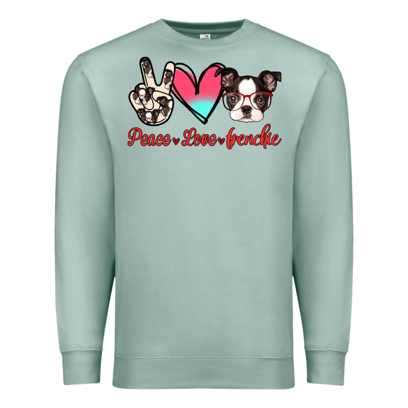 Peace Love Frenchie Premium Sweatshirt by Jasminsmagicworld | Teevron