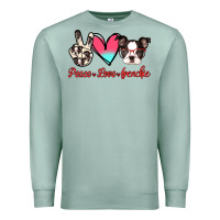 Seafoam Peace Love Frenchie Premium Sweatshirt - Jasminsmagicworld